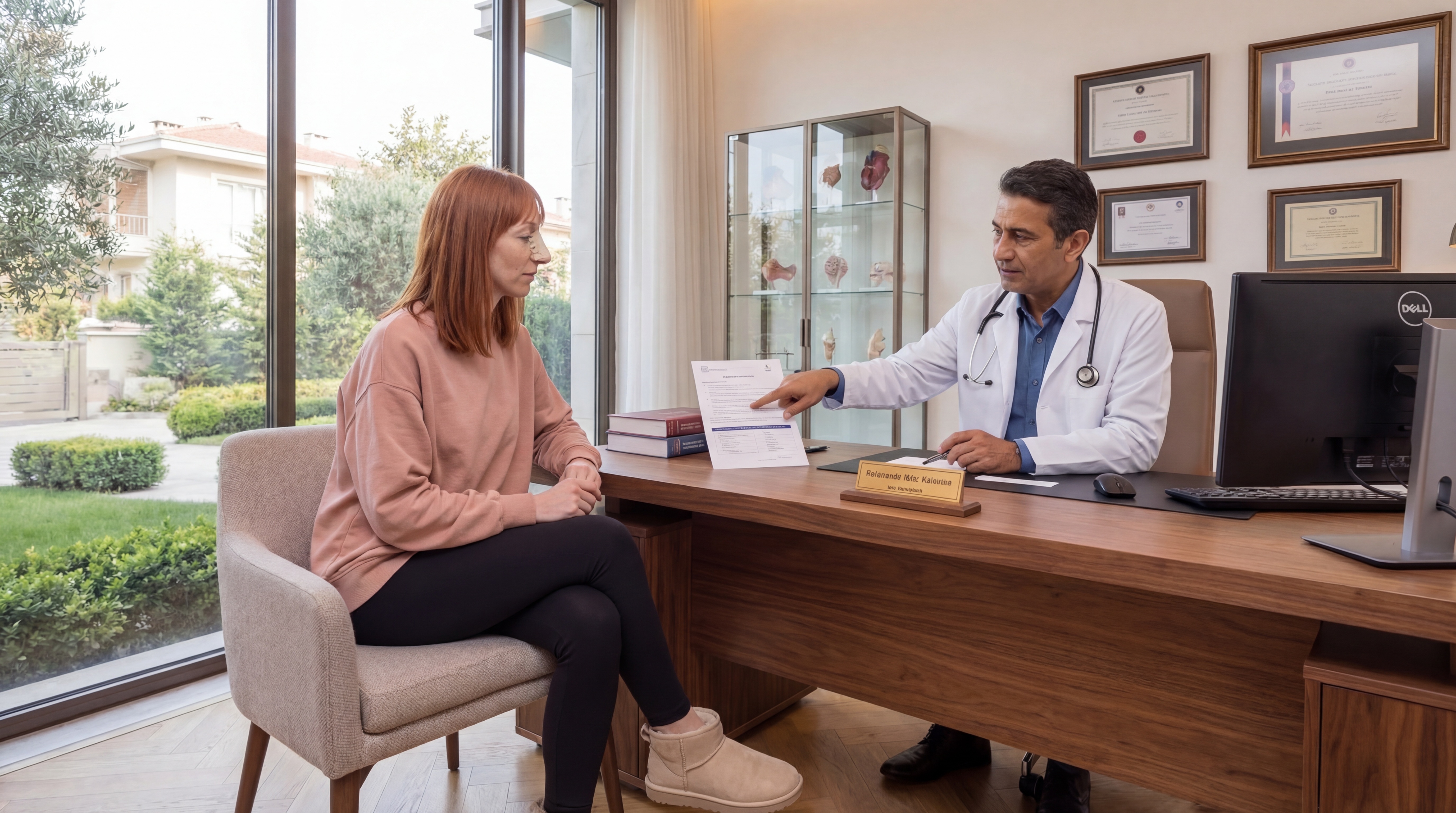 Surgeon providing aftercare instructions after Rhinoplasty in Istanbul