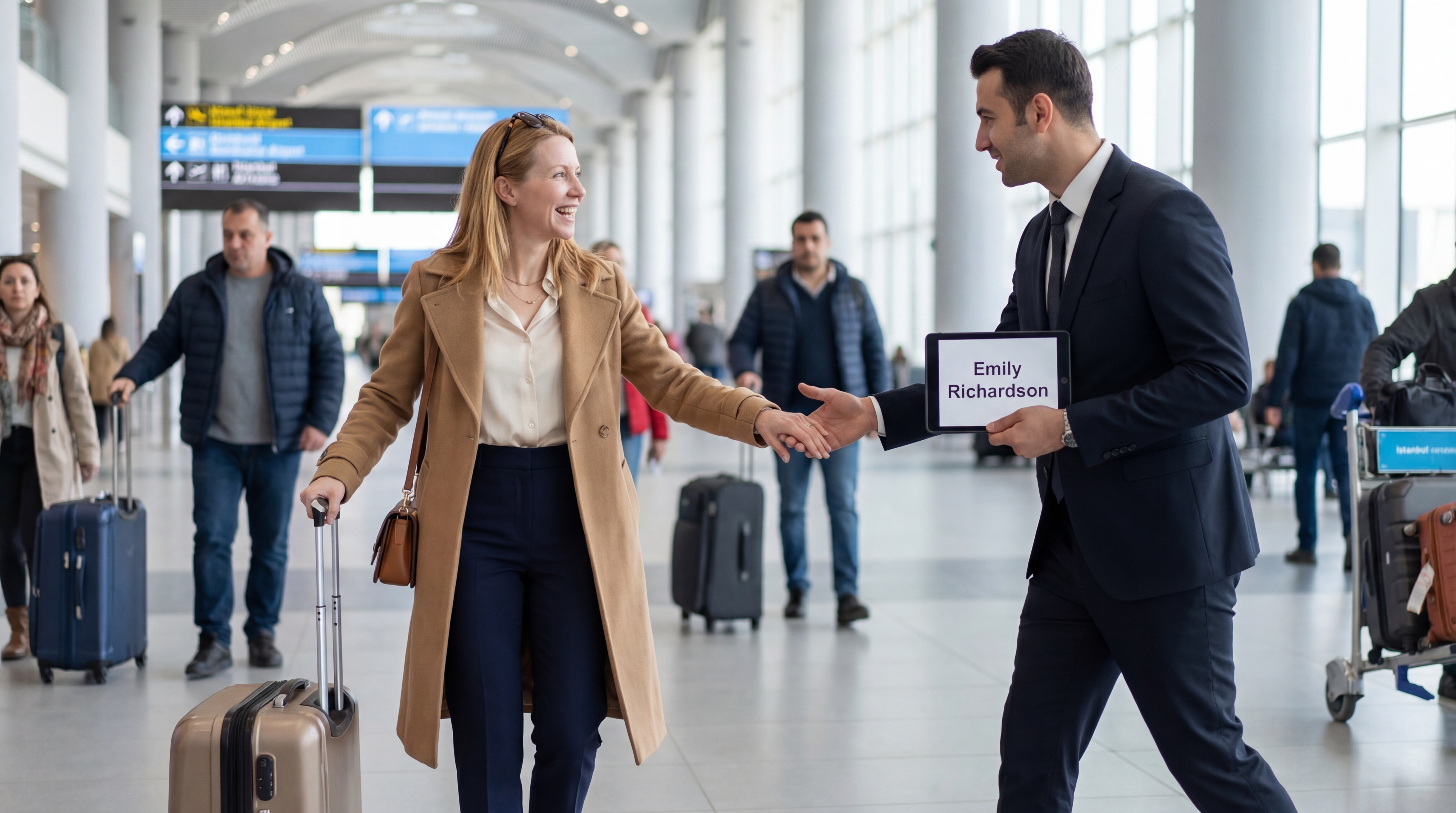 Patient greeted by VIP chauffeur at Istanbul Airport for Breast Augmentation in Turkey