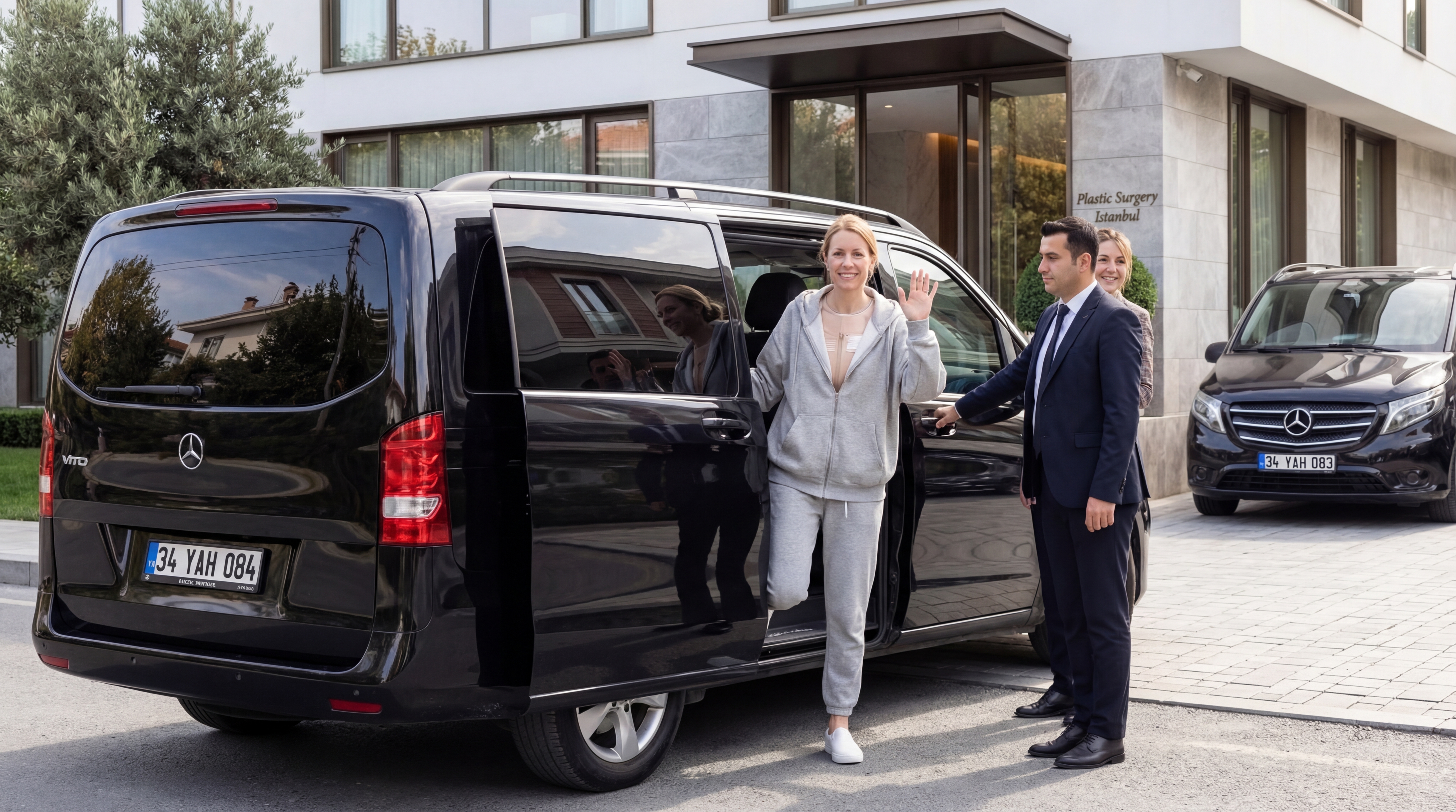 Patient departing Istanbul after successful Breast Augmentation surgery