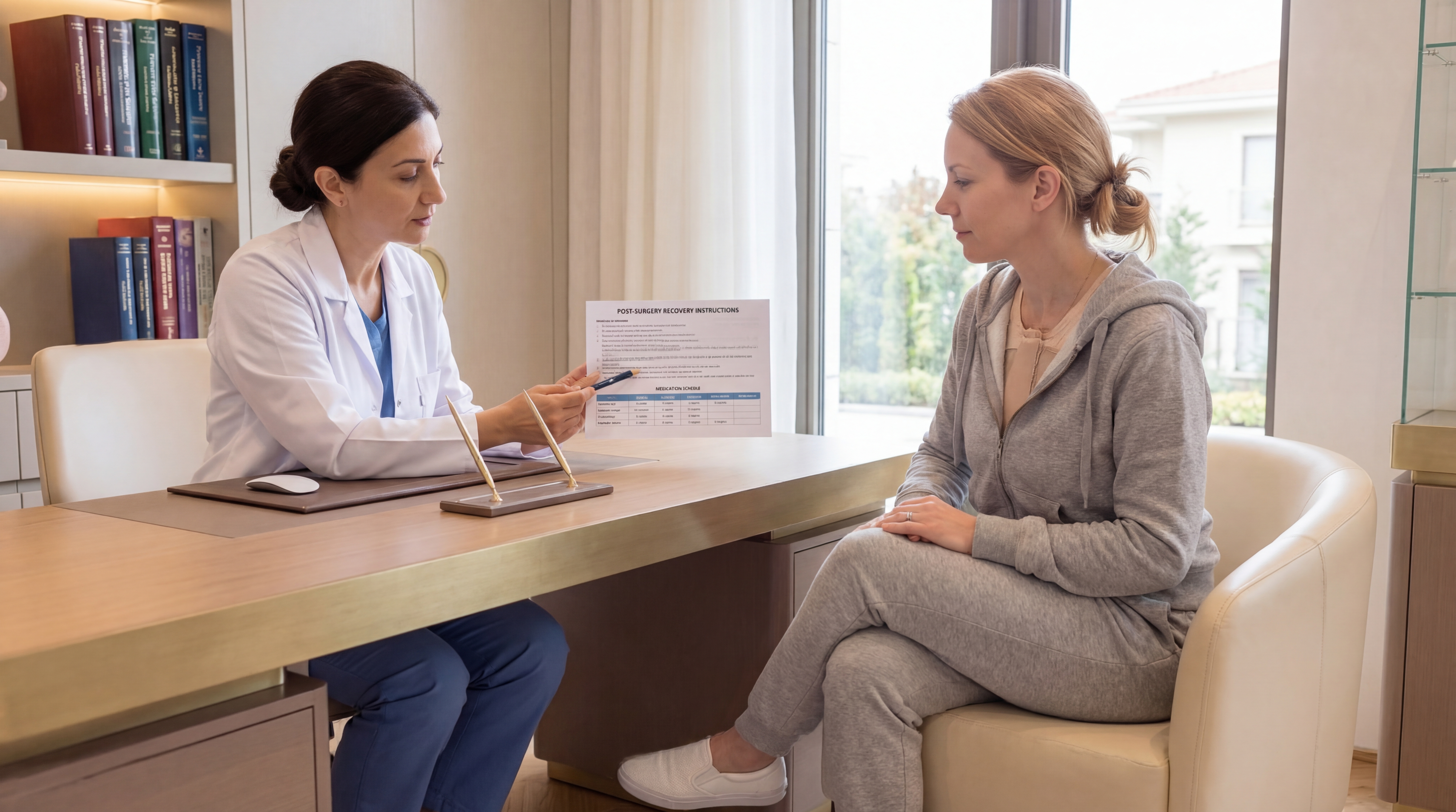 Surgeon providing aftercare instructions after Breast Augmentation in Istanbul