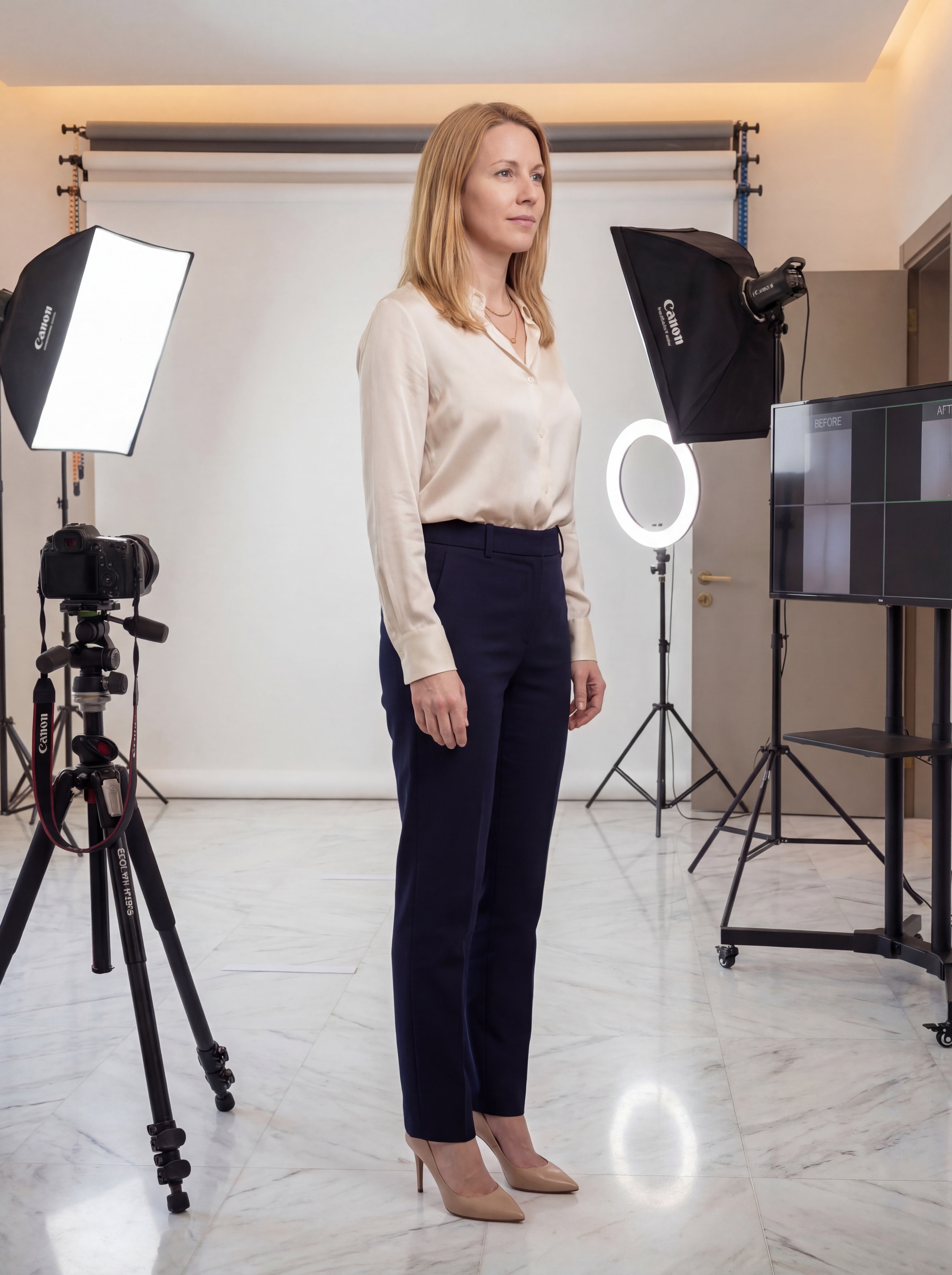 Breast Augmentation patient right profile at Istanbul clinic studio